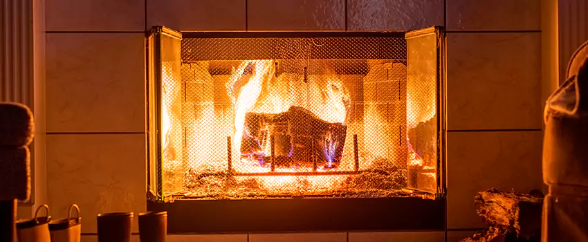 Mendota Hearth Landscape Fireplace Installation in Derry, New Hampshire