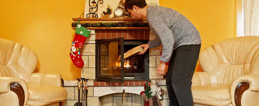 Rusted Metal Fireplace Restoration in Derry, New Hampshire