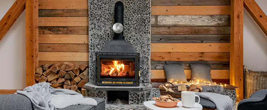 Thelin Hearth Products Direct Vent Gas Stove Fireplace Inspection in Derry, New Hampshire